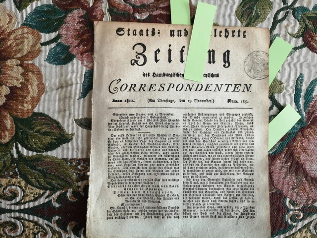 1811 Zeitung  Hamburg 185 Krieg in Spanien Schlacht von Sagunt Frankreich Marine