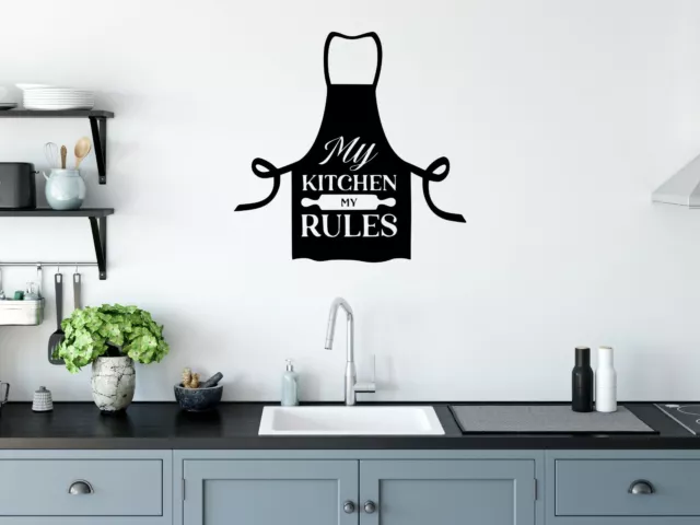 Wall Stickers My Kitchen My rules Apron Removable Home Décor Vinyl Decal Art DIY