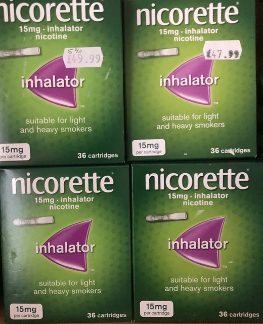 Nicorette Inalatore Nicotina 36 Cartucce 15mg (5 Confezioni da 36) 180 Cartucce Nicorette Inalatore Nicotina 36 Cartucce 15mg (5 Confezioni da 36) 180 Cartucce