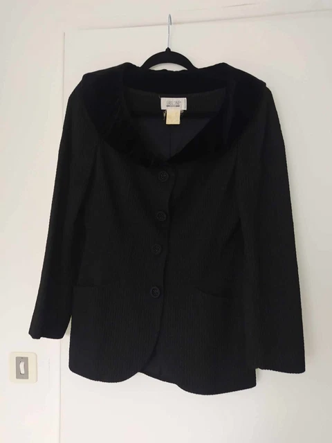 Veste Longue Vintage Céline Paris - Taille 40, Grise, Années 80, En Laine, Occasion Très Bon état