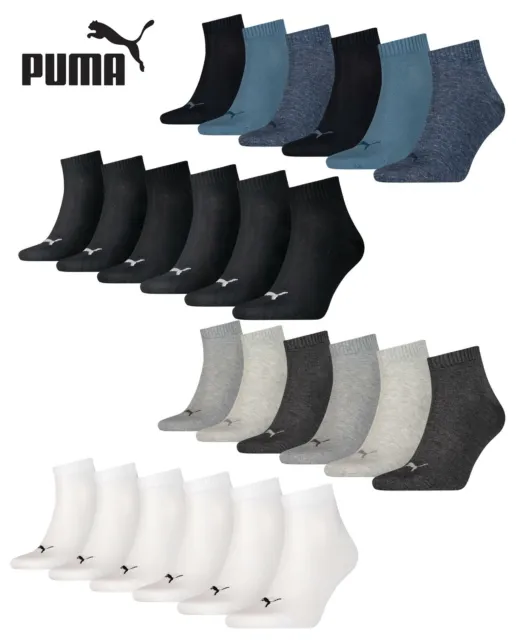 PUMA Quarter Socks Mens Womens Unisex Cotton Rich Trainer Sports Sock 6 Pairs