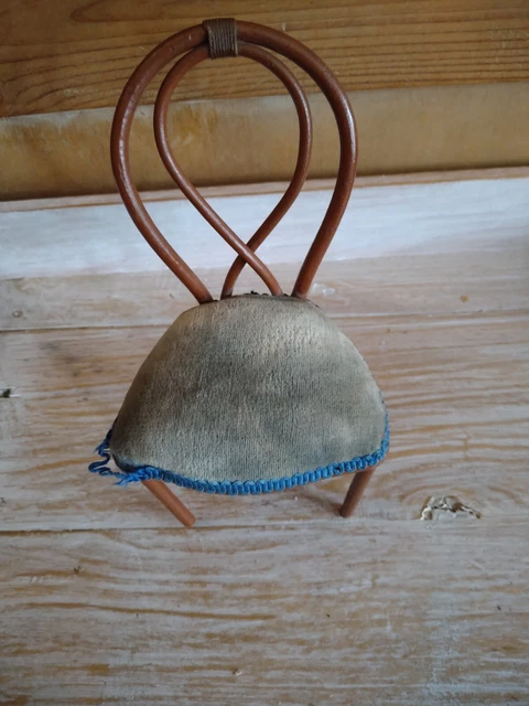 Bonnet Ancien En Paille Et Velours Pour Poupée Bébé DEP - Occasion