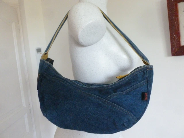 Sac Oxbow Jeans Bleu Indigo Forme Demi Lune Fourre Tout Be