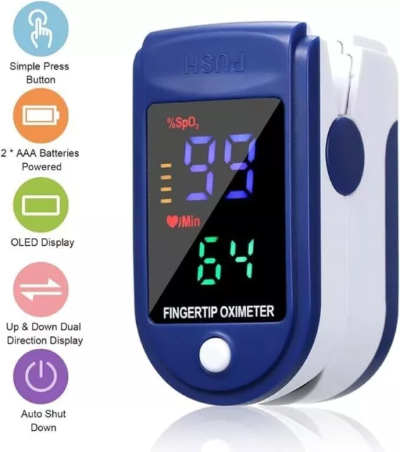 Fingertip Pulse Oximeter LED Display Blood Oxygen Saturation SpO2 Health Monitor