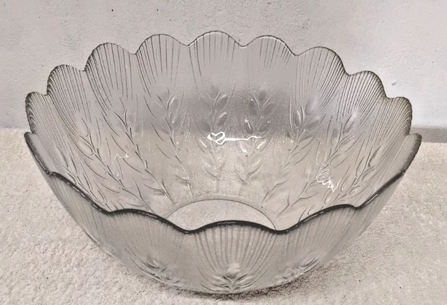 Saladier En Verre Ancien - 20 Cm De Diamètre, 8,5 Cm De Haut - Occasion Bon état