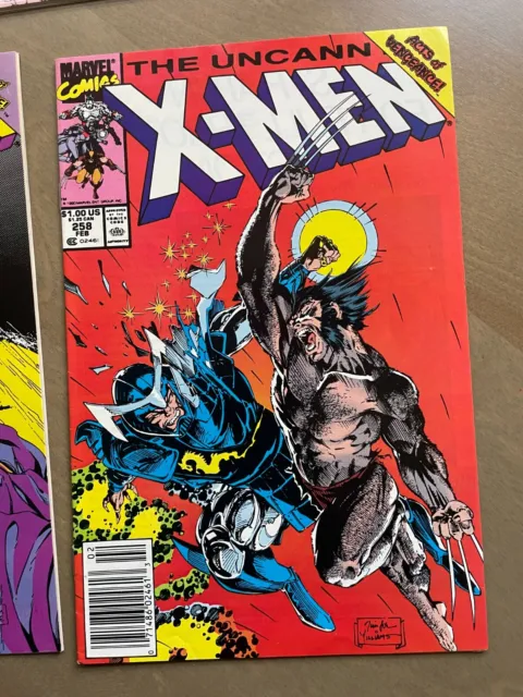 Uncanny X-Men Comic Lot 214,257,258 Plus Bonus Classic X-Men 2