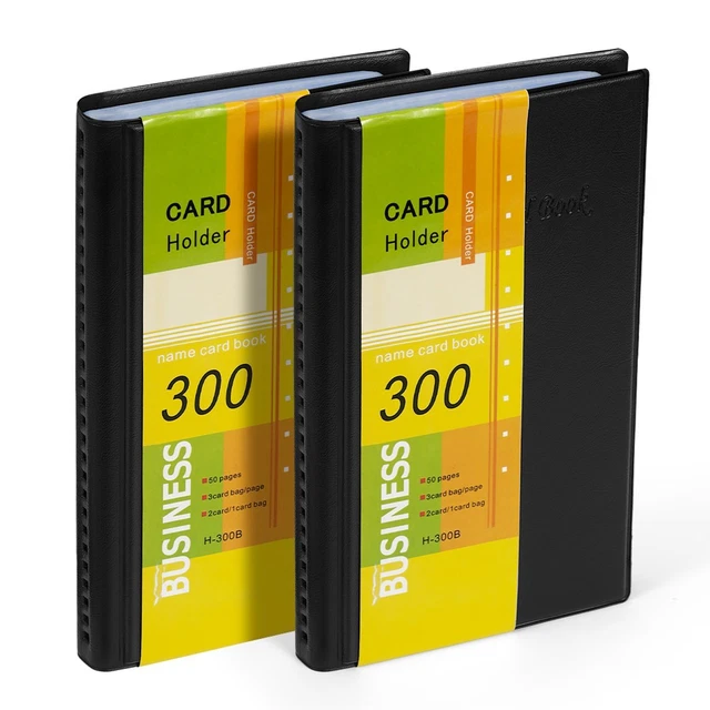 Business Card Holder Organizer Book - PU Leather, 2 Pack for 600