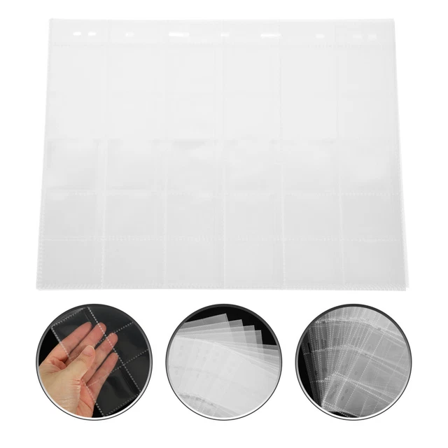 10 Blatt Briefmarken-Aufbewahrungsalbum-Seiten, transparente Seiten,