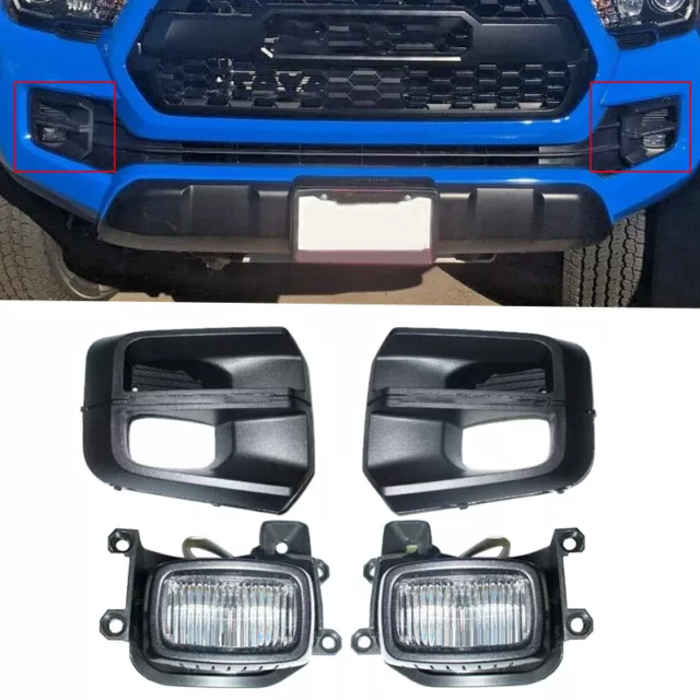 Faro antiniebla delantero con cubierta de bisel para Toyota Tacoma 2016-2023