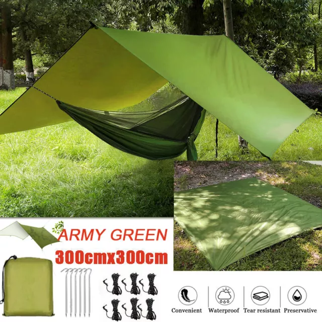 Camping Zeltplane 3mx3m Tent Tarp Shelter Tarp für Hängematte Sonnensegel Zelt