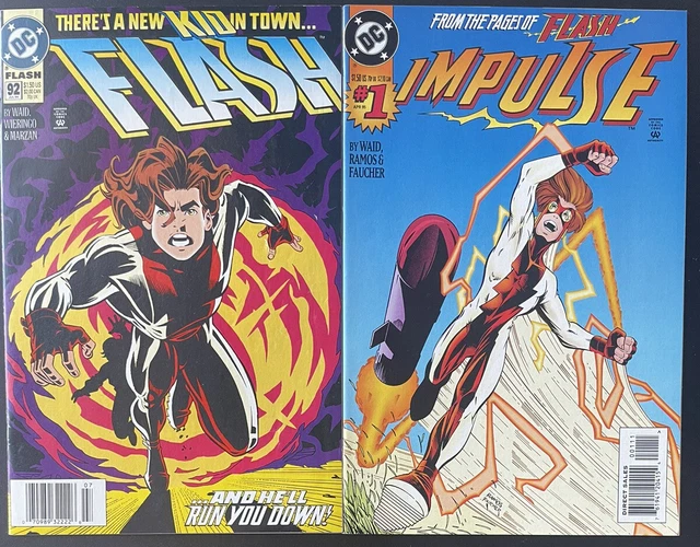 Flash #92 Newsstand! • KEY 1st Appearance of Impulse! + Impulse #1! 1994 DC DCEU