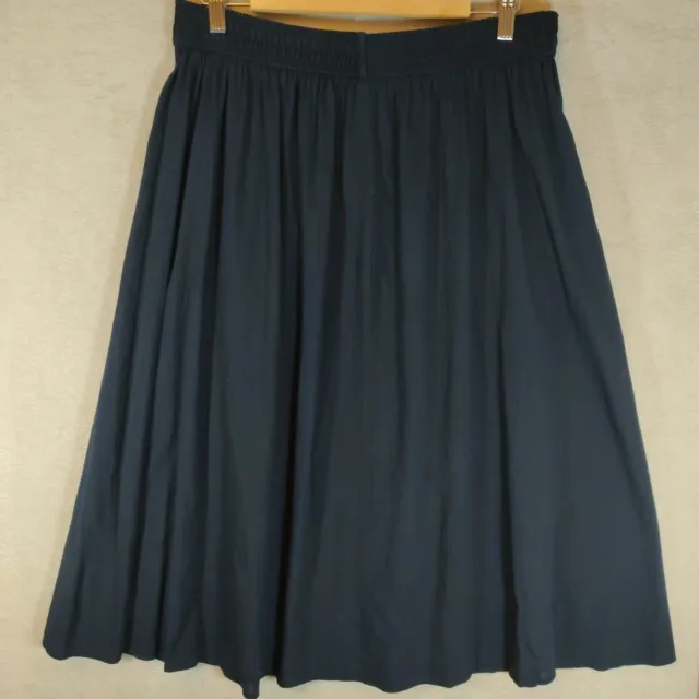 St Michael VINTAGE Blue Long Pleated Skirt Size 16 Fits 10/12/14 Elasticated W