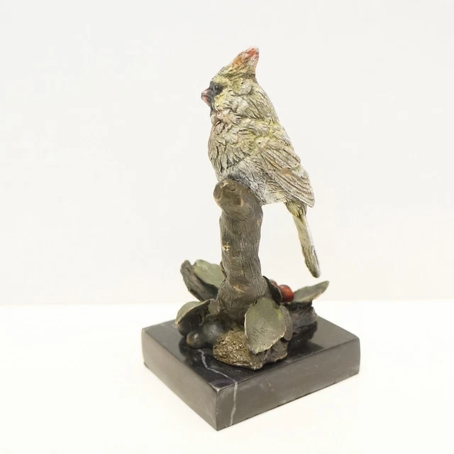 Estatua Pájaro Fauna Art Deco Estilo Art Nouveau Estilo Bronce sólido Firmado 3