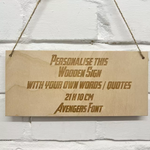 Personalised Wooden Sign Plaque Custom Made Wall Door Hanging Gift D1S-Avengence