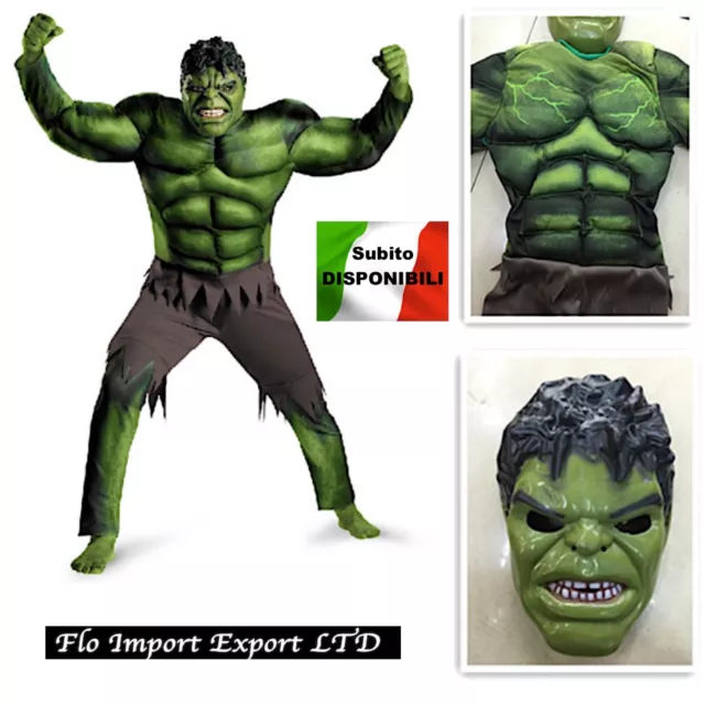 Hulk Maschera Vestito Carnevale Bambino Boy Cosplay Costumes HULK01