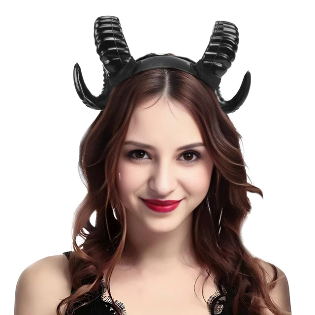 Red Devil Horns Headband - Gothic Witch Demon Horns For Halloween & Cosplay