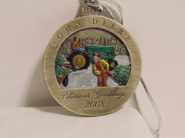 2008 John Deere Pewter Christmas Ornament 13th in series