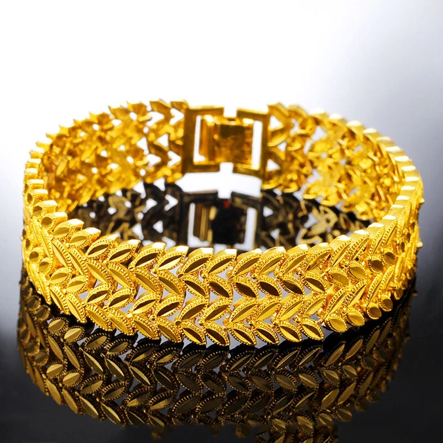 New Fashion  Men's  22K 23K 24K THAI BAHT YELLOW GOLD GP NECKLACE Bracelet