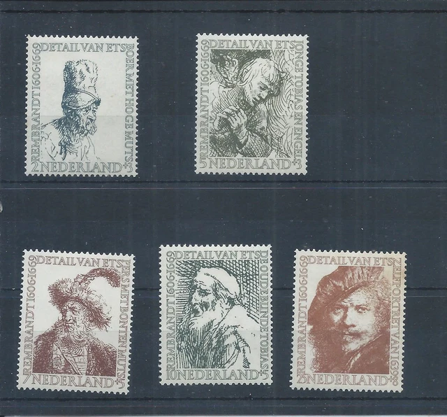 Netherlands stamps. 1956 Cultural & Social Relief Funds & Rembrandt MH  (AC578)