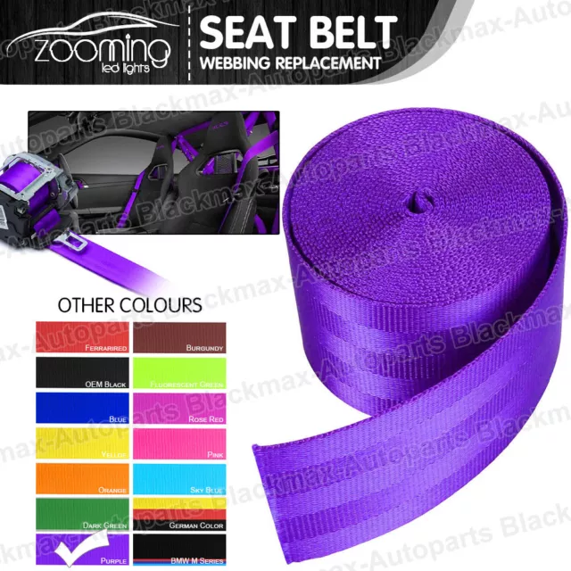 Purple Harness Racing Car Seat Lap Belt Front 3Point Safety Seat Belt Retractabl