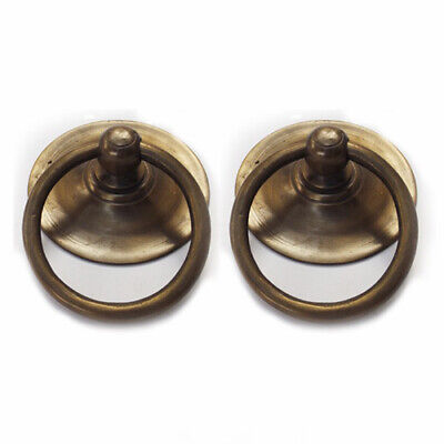 Pair of Entry Door Cabinet Pull Handle Simple Round Backplate Brass Home Decor