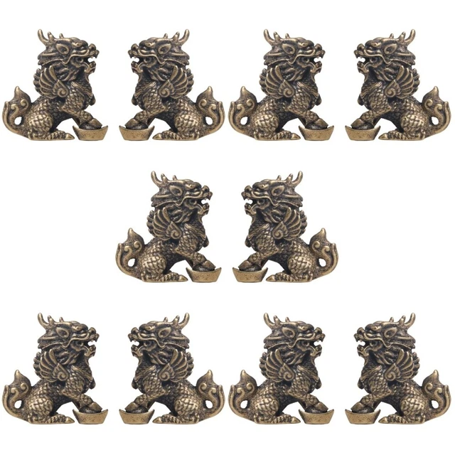 10 pz ornamento unicorno in ottone statua animale scultura artigianato ufficio