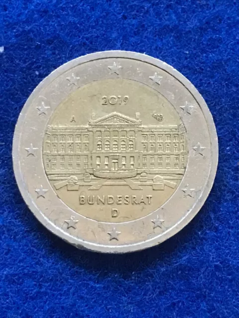 2 Euro 2019 A, 70 Jahre Bundesrat, Bundesrepublik Deutschland (2258)