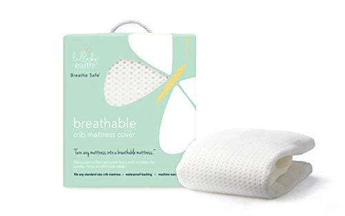 Breathe Safe Air Breathable Crib Mattress Pad, Removable Mattress Cover White