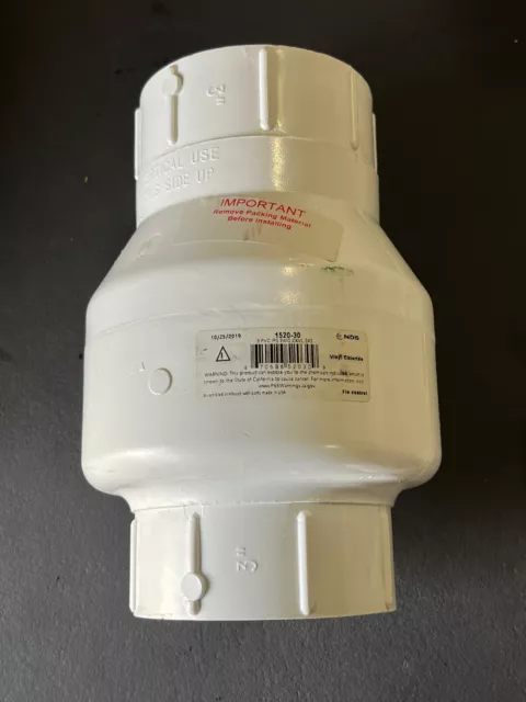 NDS Flo-Control 1520-30 3" IPS PVC Swing Check Valve, Socket x Socket