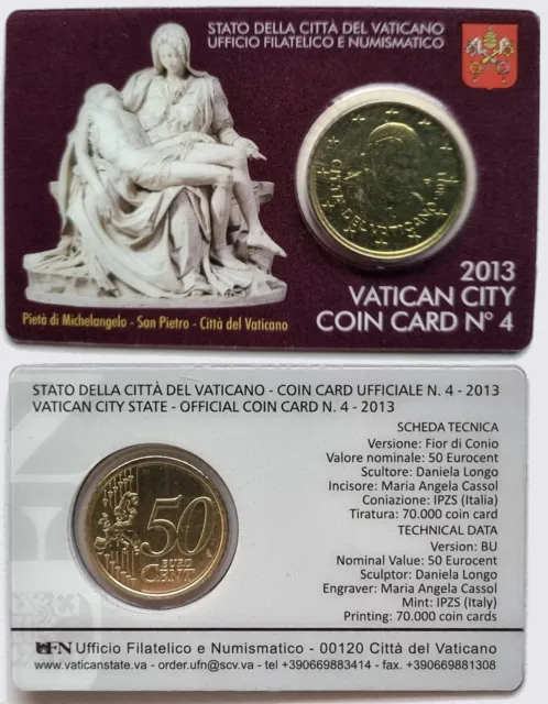VATIKAN 2013 Coin Card Nr. 4 Papst Benedikt XVI 50 Euro Cent - bankfrisch