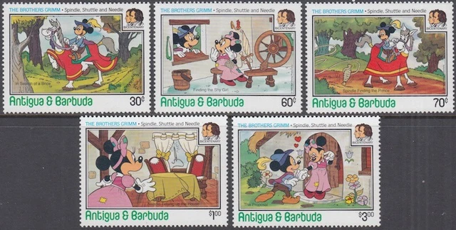 ANTIGUA # 896-900 200th ANNIVERSARY of BROTHERS GRIMM - SPINDLE, SHUTTLE, ETC