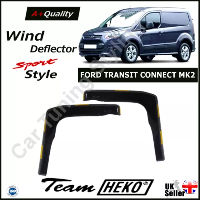 FORD TRANSIT CONNECT MK2 2013-2022 2-pc Wind Deflectors HEKO Tinted