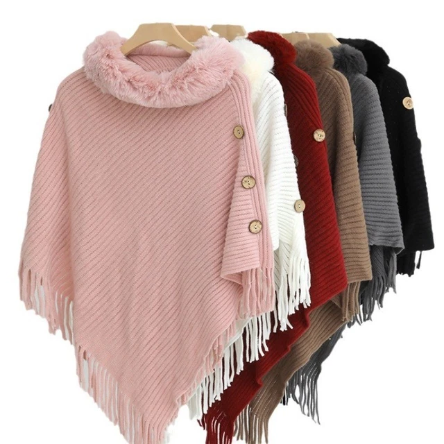 Poncho Cape Femme Tricoté Manches Chauve-souris - Neuf Avec étiquettes, Style Vintage