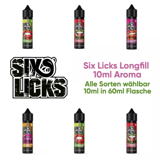 Six Licks Longfill 10ml Aroma in 60ml Flasche zum Mischen von eLiquid Liquid