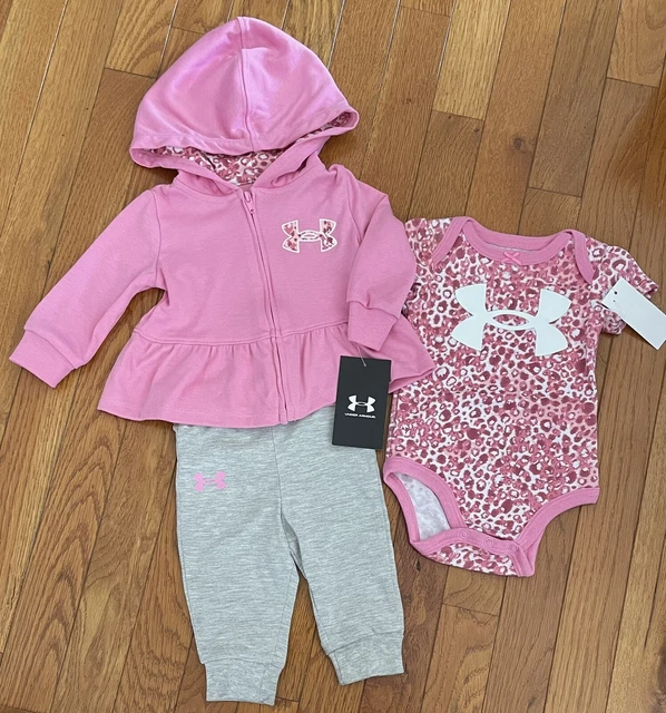 Under Armour Baby Girls 3pc Set w/ Bodysuit, Jacket & Pants Size 9/12 Months NWT