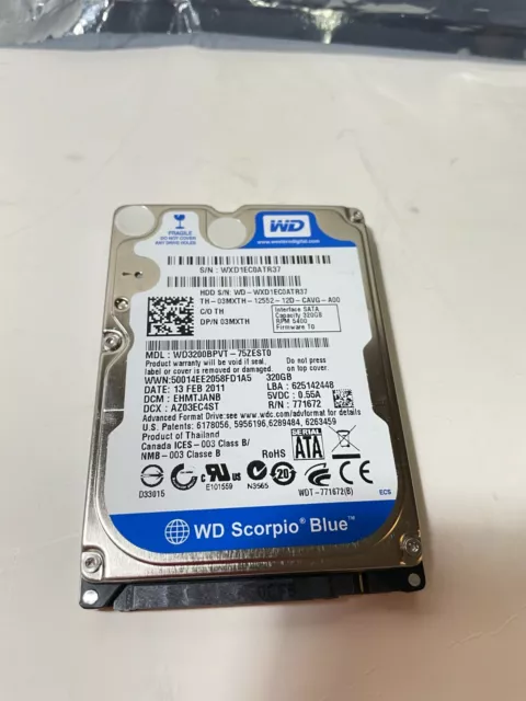 Western Digital WD Blue WD3200BPVT 320GB 2.5" SATA II Laptop Hard Drive