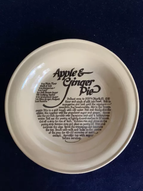 Vintage PEARSONS of CHESTERFIELD Pie Dish/Plate - APPLE & GINGER Stoneware 3