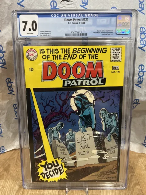 Doom Patrol #121 CGC 7.0 Graded White Pages dc comics new slab key death 2