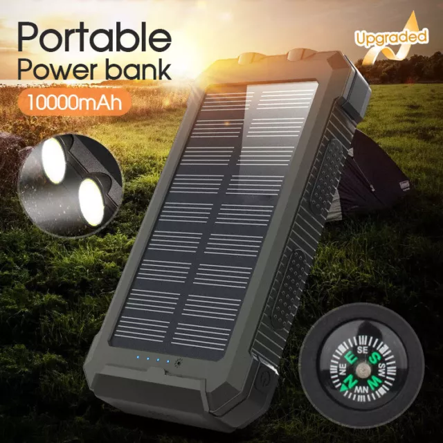 Portable 500000mah Dual-USB powerbank Waterproof Solar Power Bank for all  Phone Universal Charger Batteries Not Included