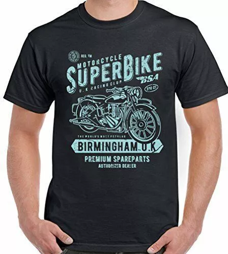 Biker T-Shirt Superbike Birmingham Mens Motorbike Motorcycle Bike Tee Top
