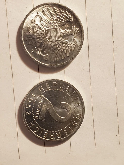 Austria 2 Groschen 1962 Aluminum  UNC/AU