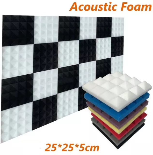 12pcs Acoustic Panels Sponge Sound Foam Pyramid Absorbing Sound proofing Foam