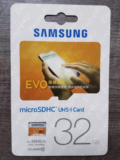 Carte Mémoire 32 Go Micro SDHC UHS-I Haut Débit (Lecture 48Mo/s Ecriture 30Mo/s)