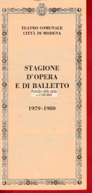 Teatro Comunale Citta' Di Modena, Stagione D'opera E Balletto, 1979 - 1980