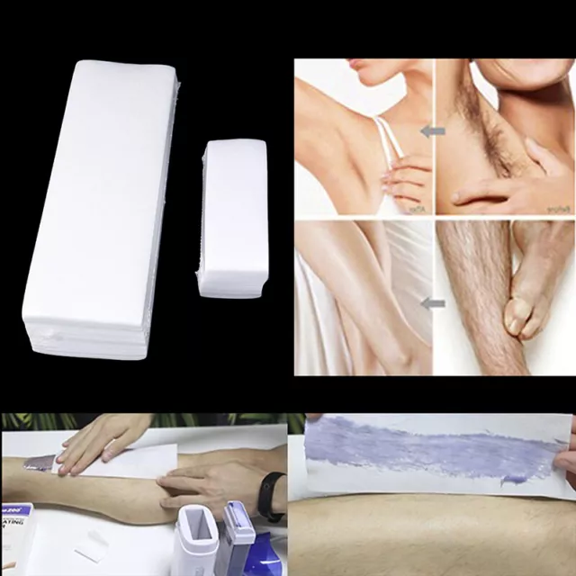 100pcs Body Hair Removal Wax Paper Nonwoven Epilator Wax Strip Paper Roll St_FM