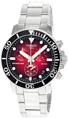 Tissot Seastar 1000 Chrono 45.5Mm Red Dial Ss Men's Watch T1204171142100