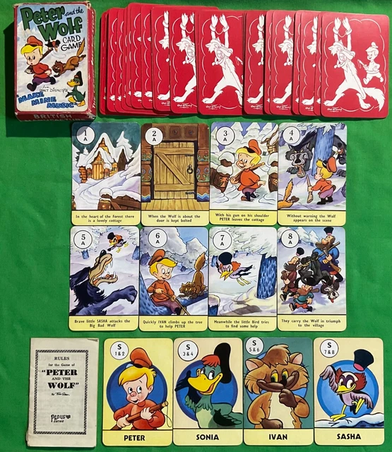 PEPYS OLD VINTAGE * WALT DISNEY PETER and the WOLF * Game Playing Cards ...