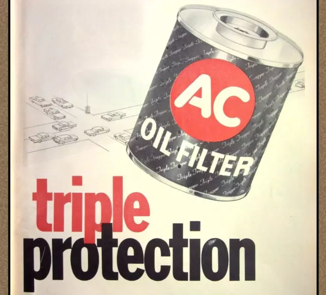 1960 AC Oil Filter Triple Protection Triple Trapper Oil Filters  Print Ad