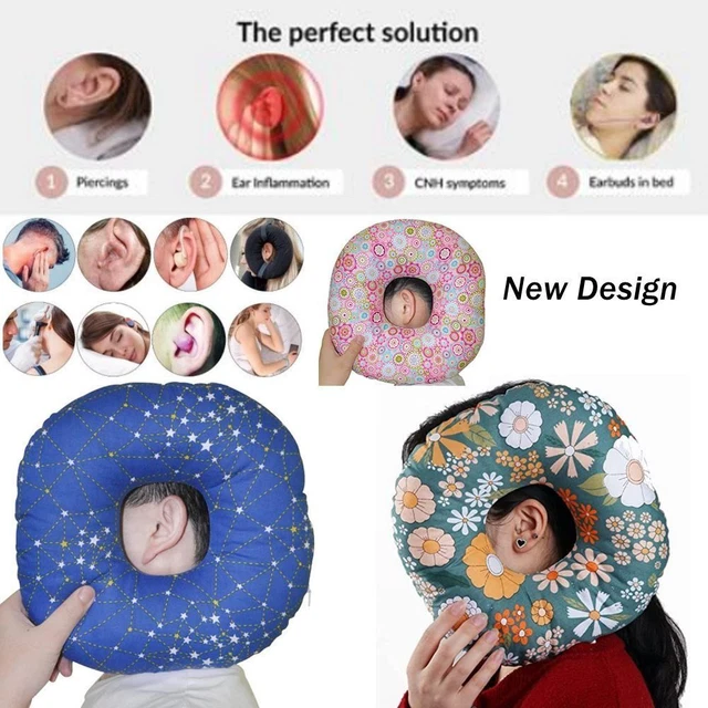 EAR PAIN RELIEF Pillow with Ear Hole Earring Pillow Side Sleep £12.07