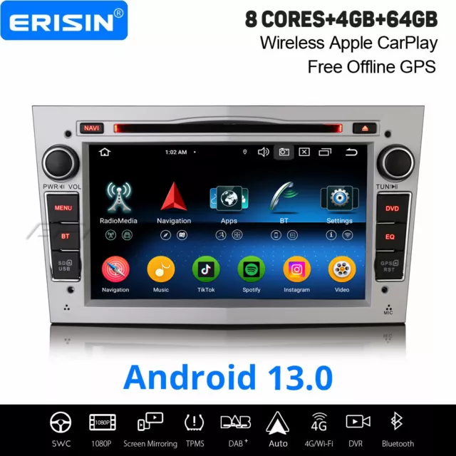 Android 13 DAB+ Autoradio Opel Zafira Signum Corsa D Astra H Vectra Meriva Navi